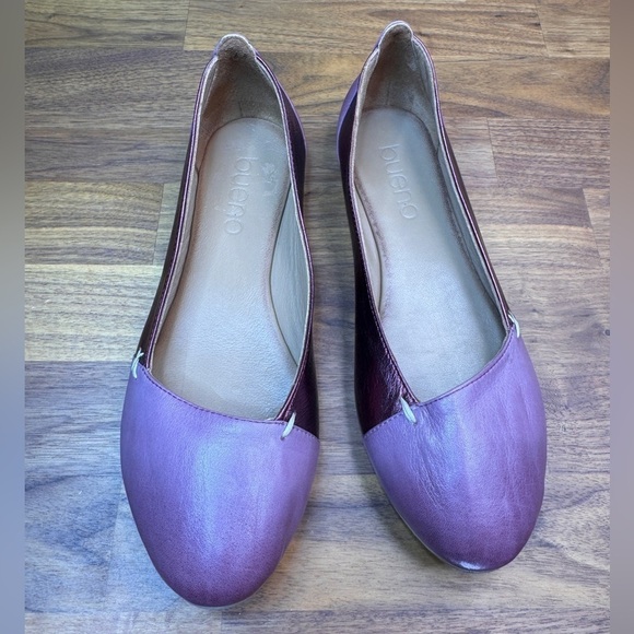 Bueno 39 Purple Lavender Ballet Flat  Leather  Metallic - Picture 1 of 9